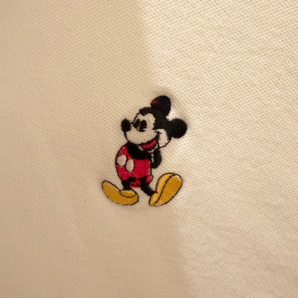 Disney White Polo with Embroidered Mickey Mouse